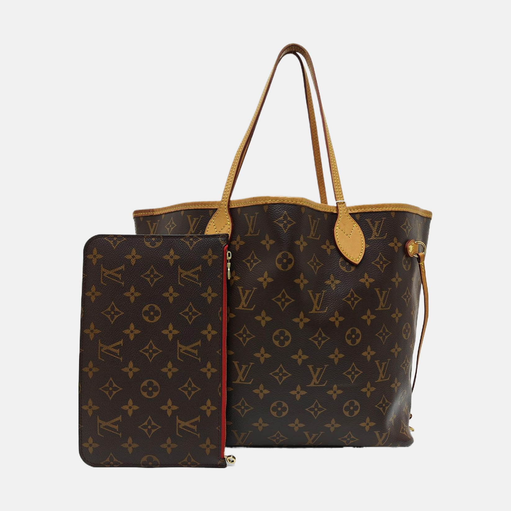 NEVERFULL MM Monogram Coated Canvas Brown