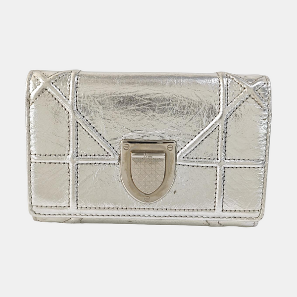 Diorama Calfskin Silver Wallet
