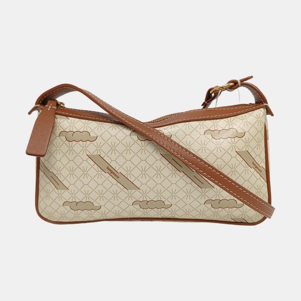 Coated Canvas Shoulder Bag Beige