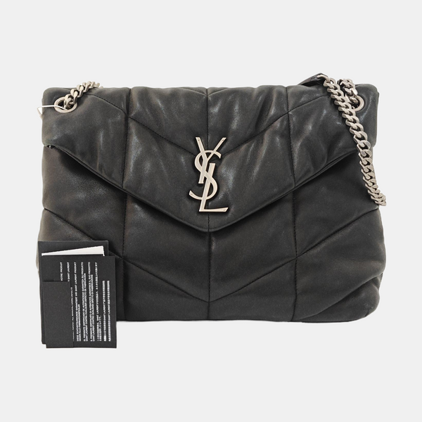 LOULOU Medium Quilted Lambskin Black
