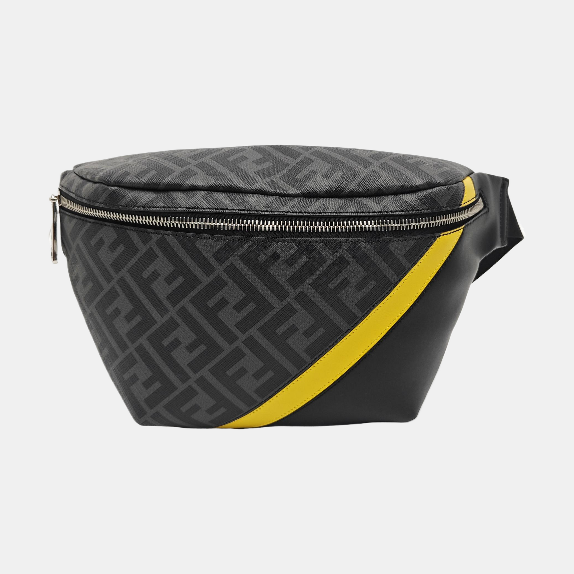 Coated Canvas Belt Bag Gray