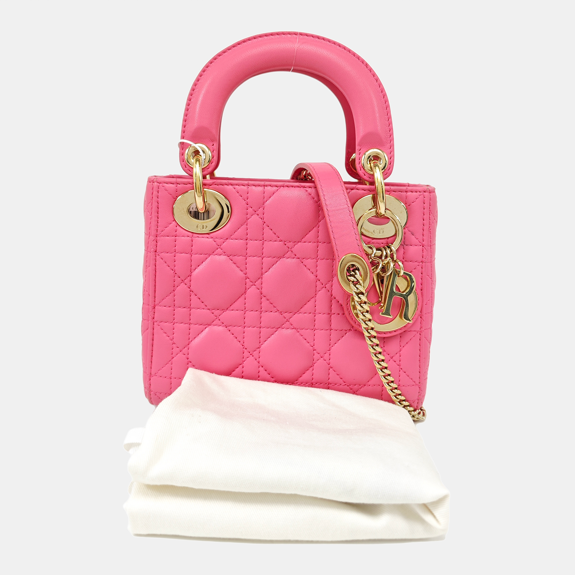 Lady Dior Mini Cannage Lambskin Red