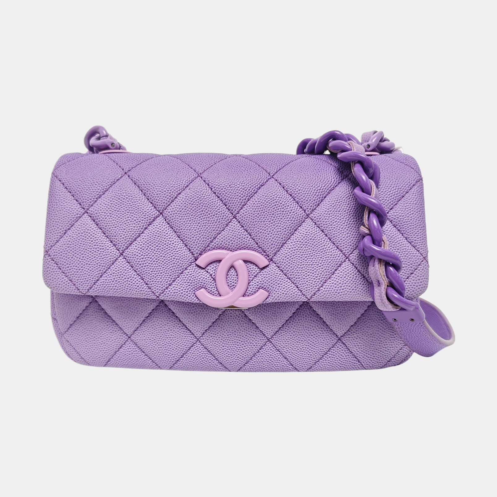 Quilted Grained Calfskin Purple