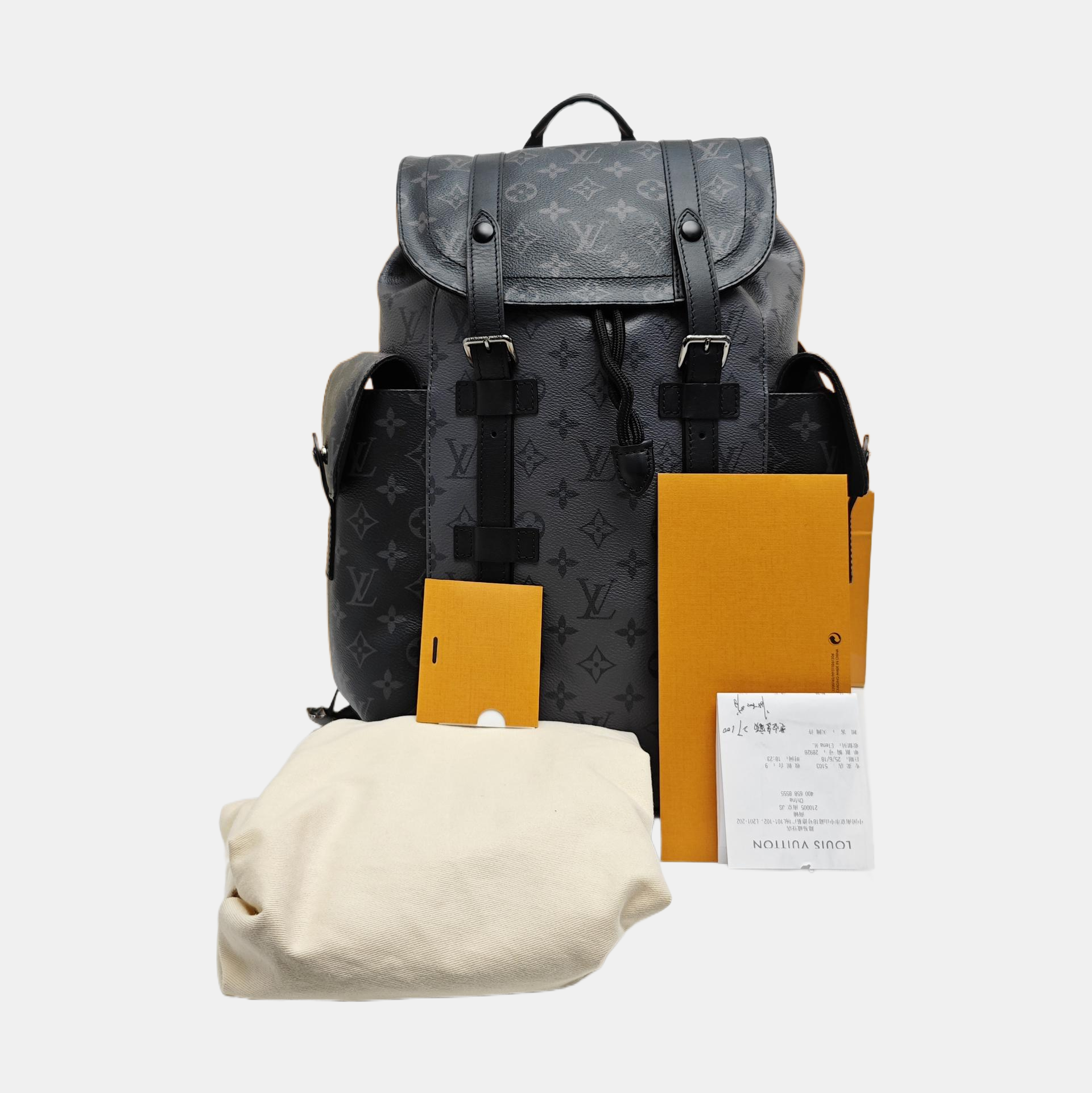 CHRISTOPHER Monogram Coated Canvas Gray