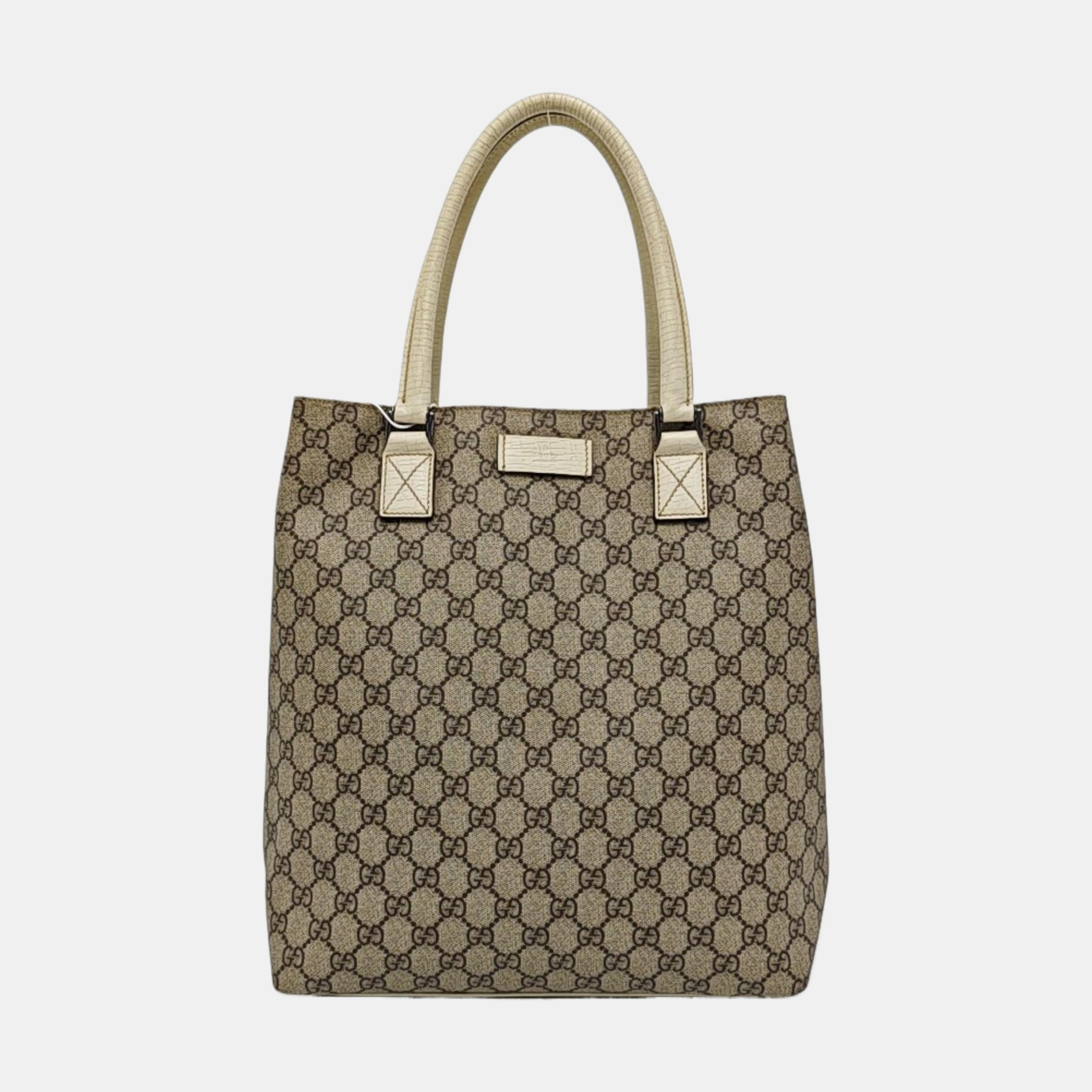 Monogram Coated Canvas Tote Bag Beige