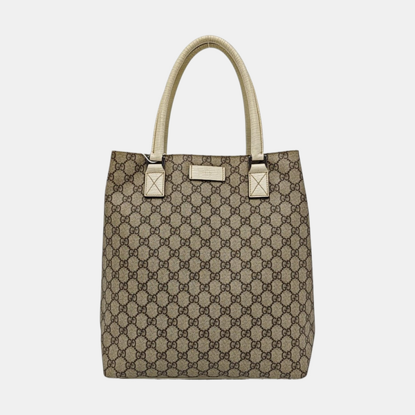 Monogram Coated Canvas Tote Bag Beige