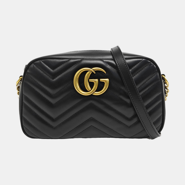GG Marmont Small Quilted Calfskin Black