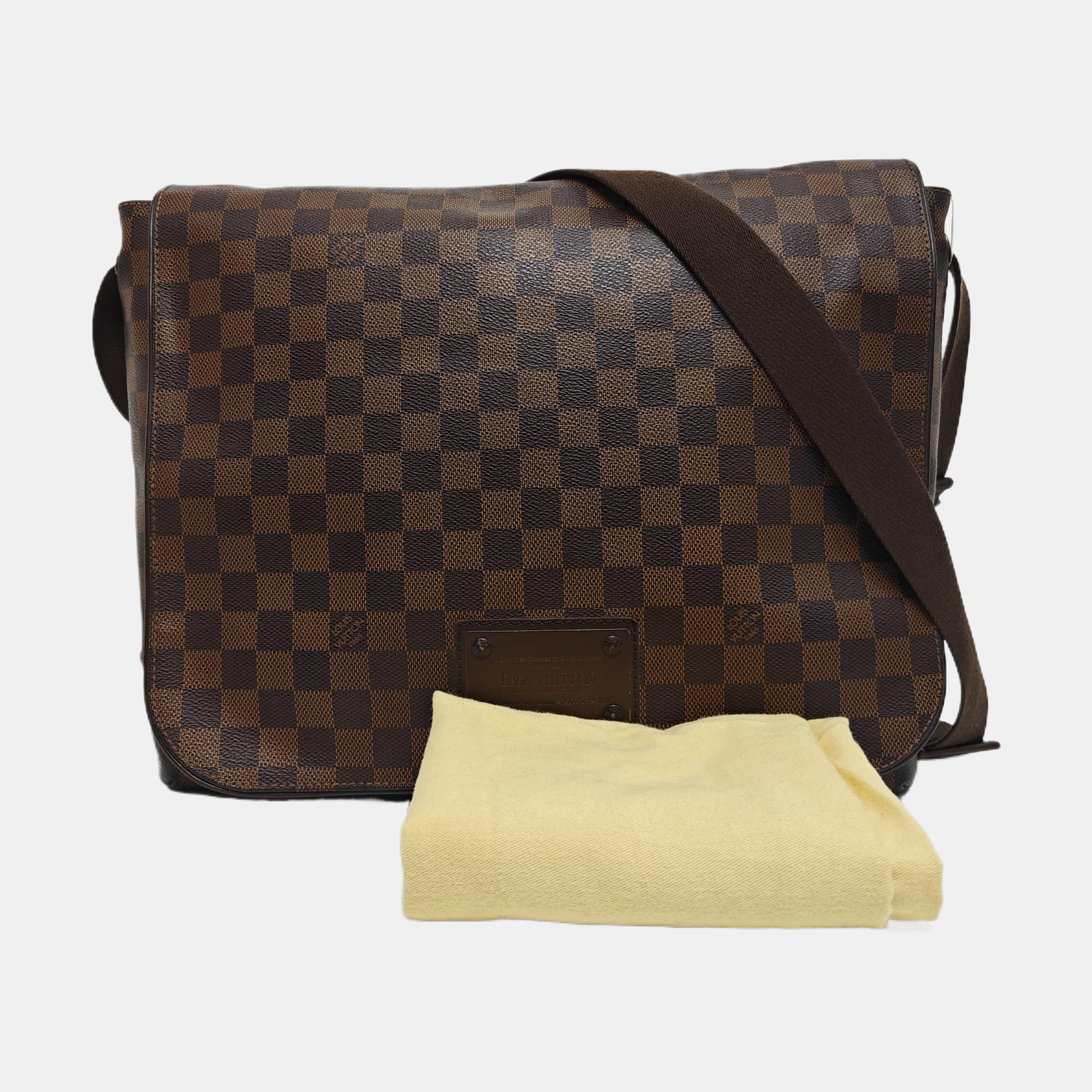 BROOKLYN MM Damier Ebene Coated Canvas Brown