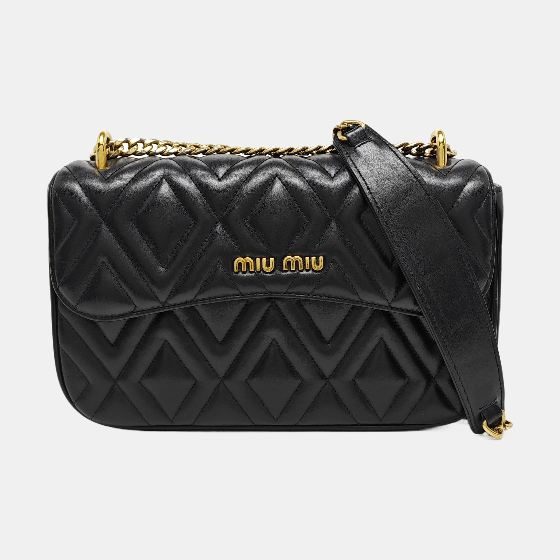 Quilted Calfskin Shoulder Bag Black