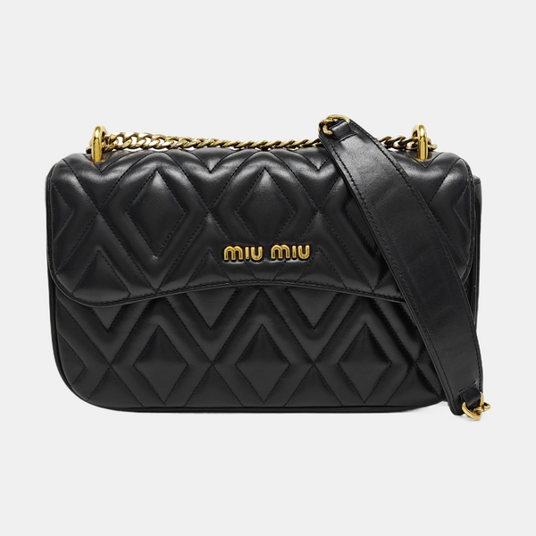 Quilted Calfskin Shoulder Bag Black