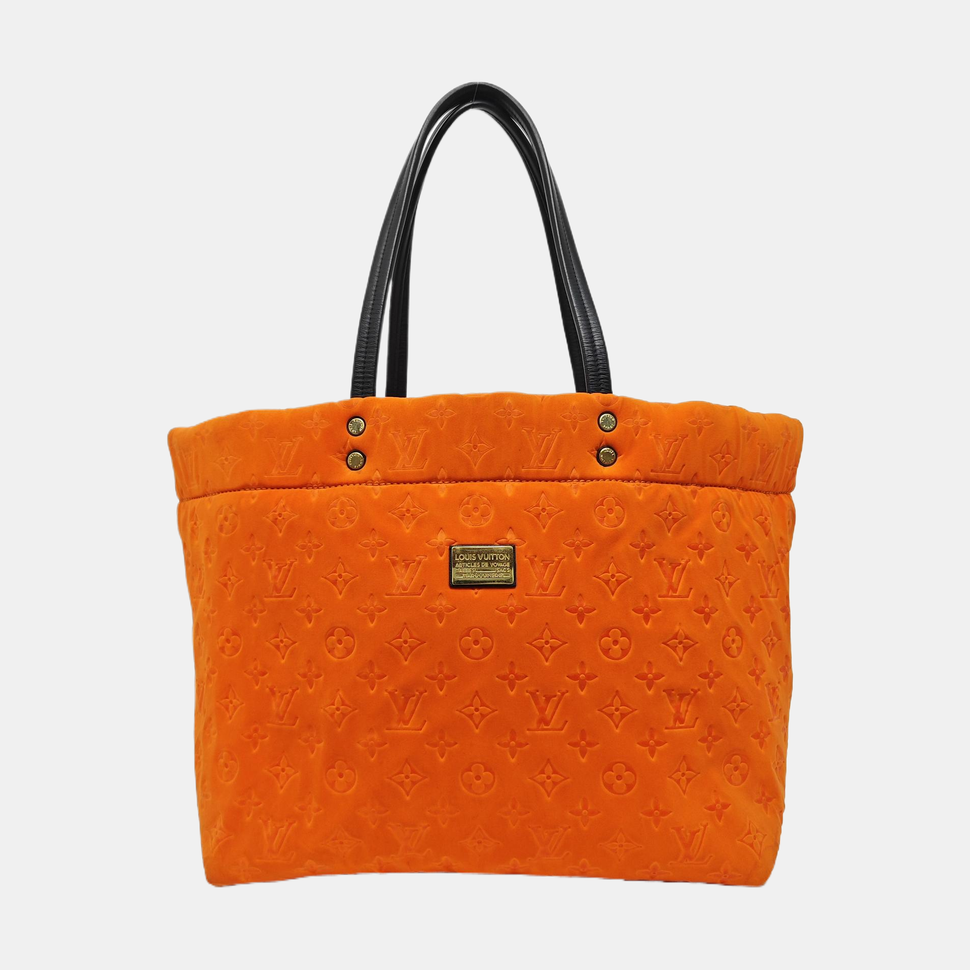 Monogram Fabric Tote Bag Orange