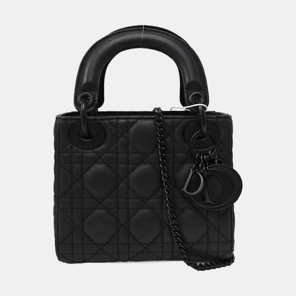 Lady Dior Mini Cannage Calfskin Black