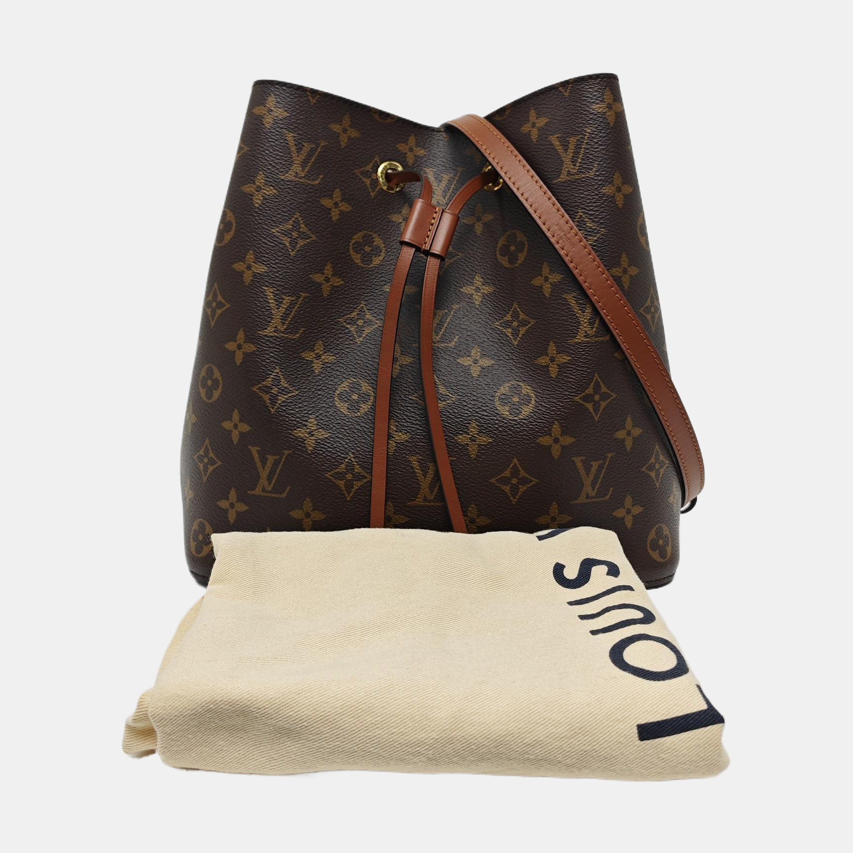 NÉONOÉ MM Monogram Coated Canvas Brown