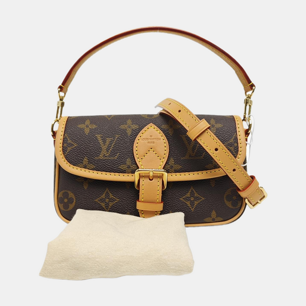 DIANE Nano Monogram Coated Canvas Brown