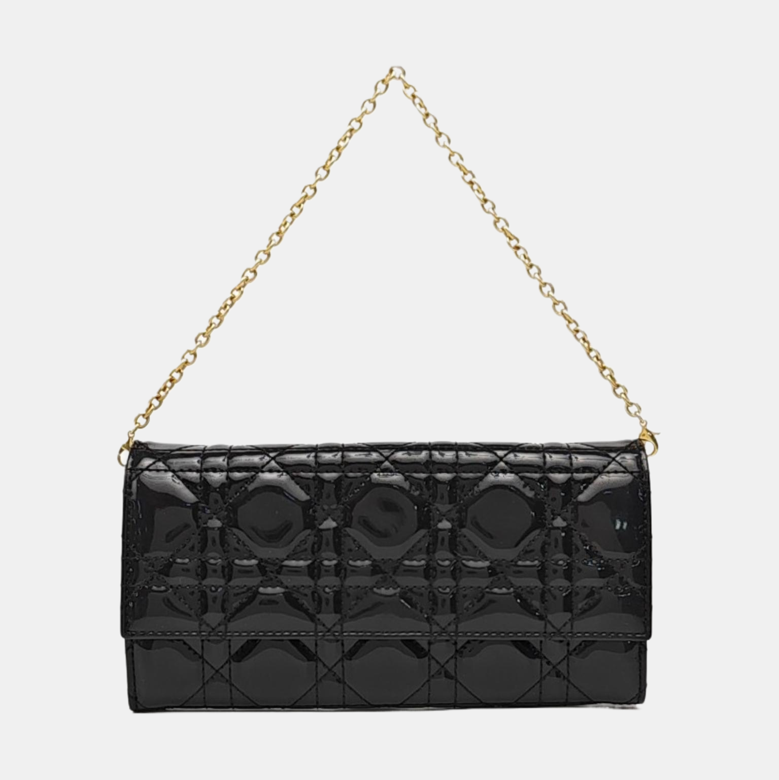Lady Dior Small Quilted Patent Leather Black