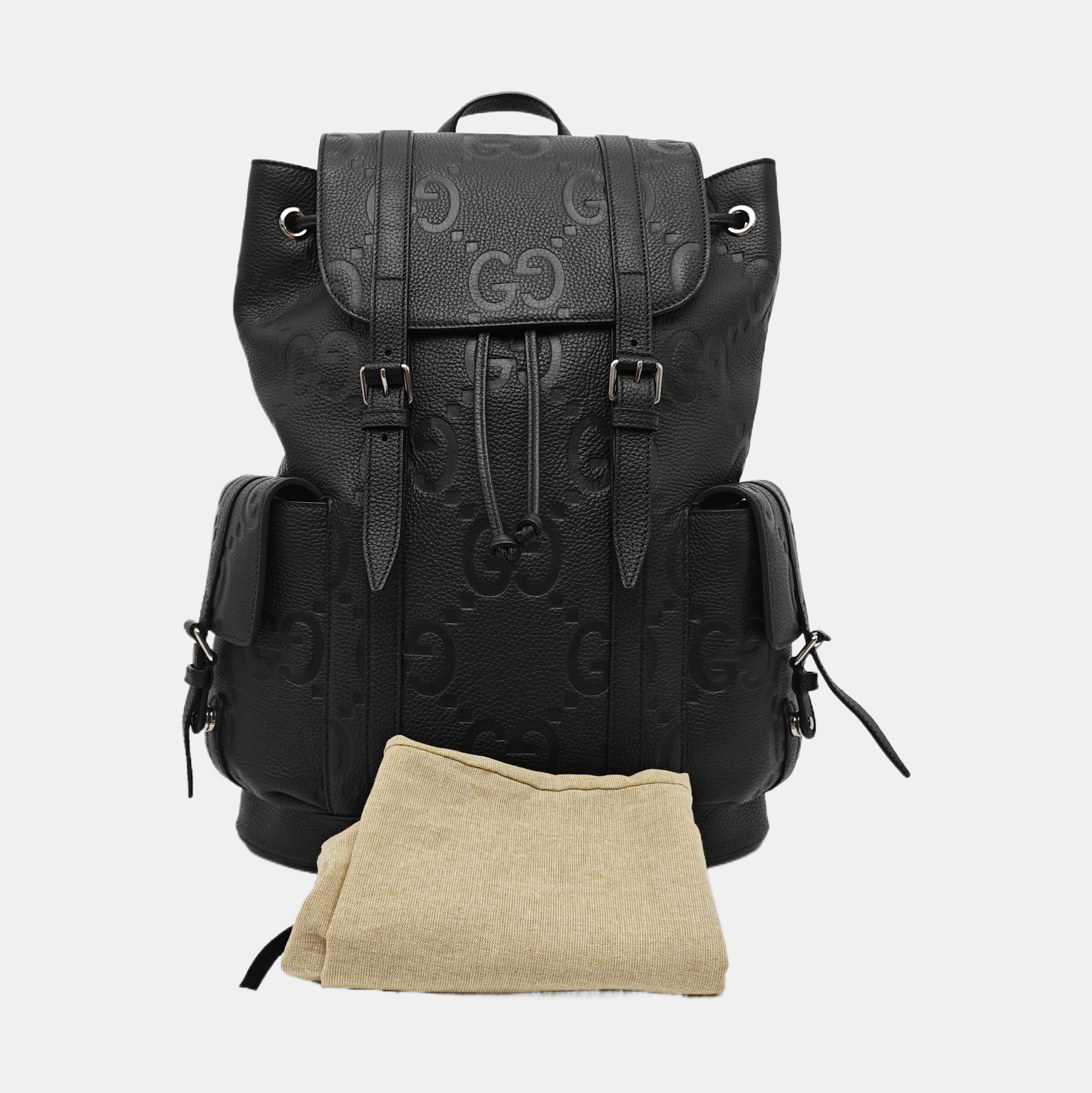 Monogram Calfskin Backpack Large Black
