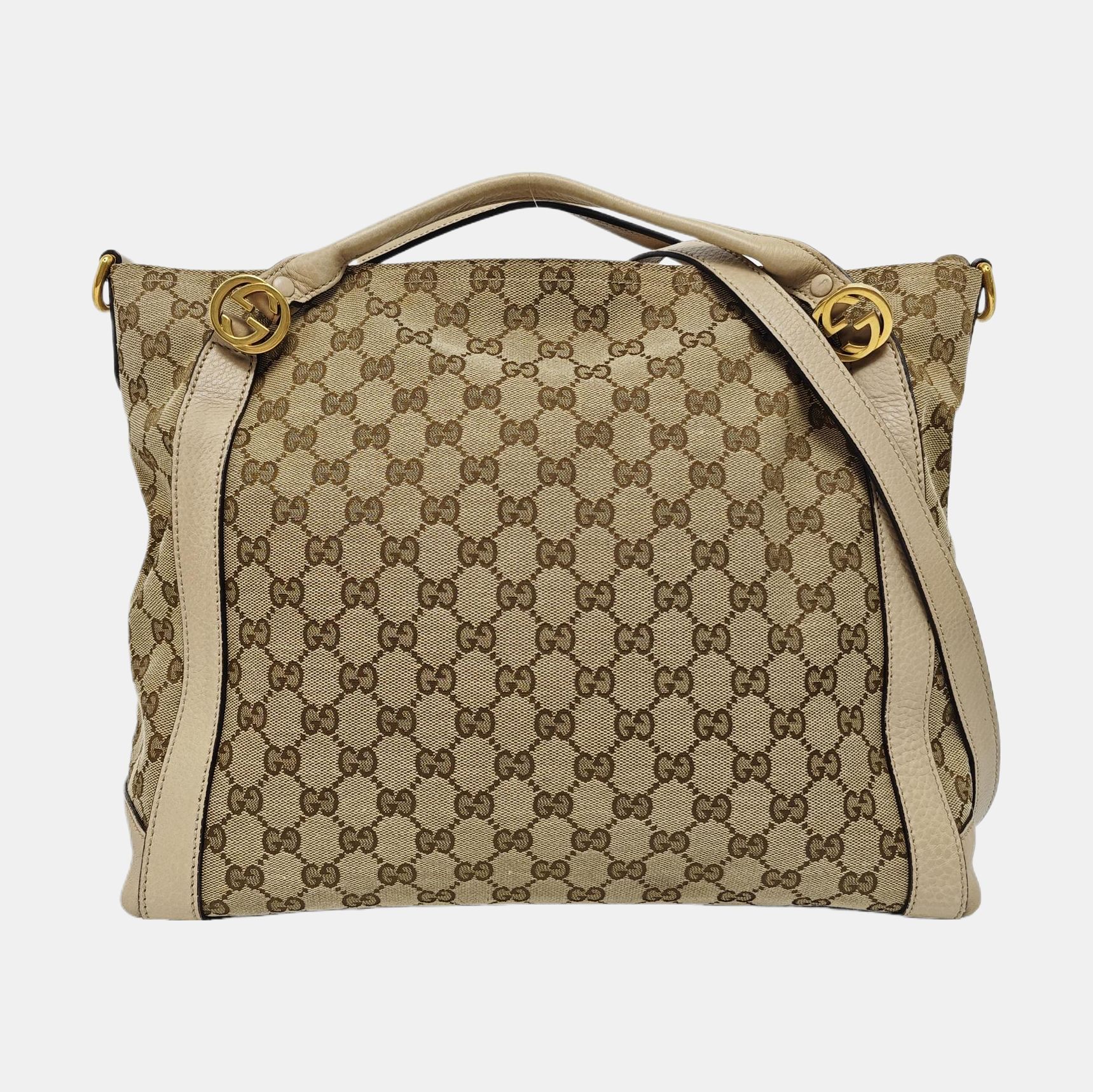 Monogram Canvas Tote Bag Beige