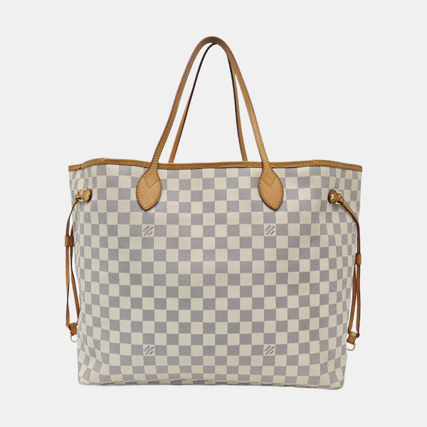 NEVERFULL GM Damier Azur Coated Canvas White