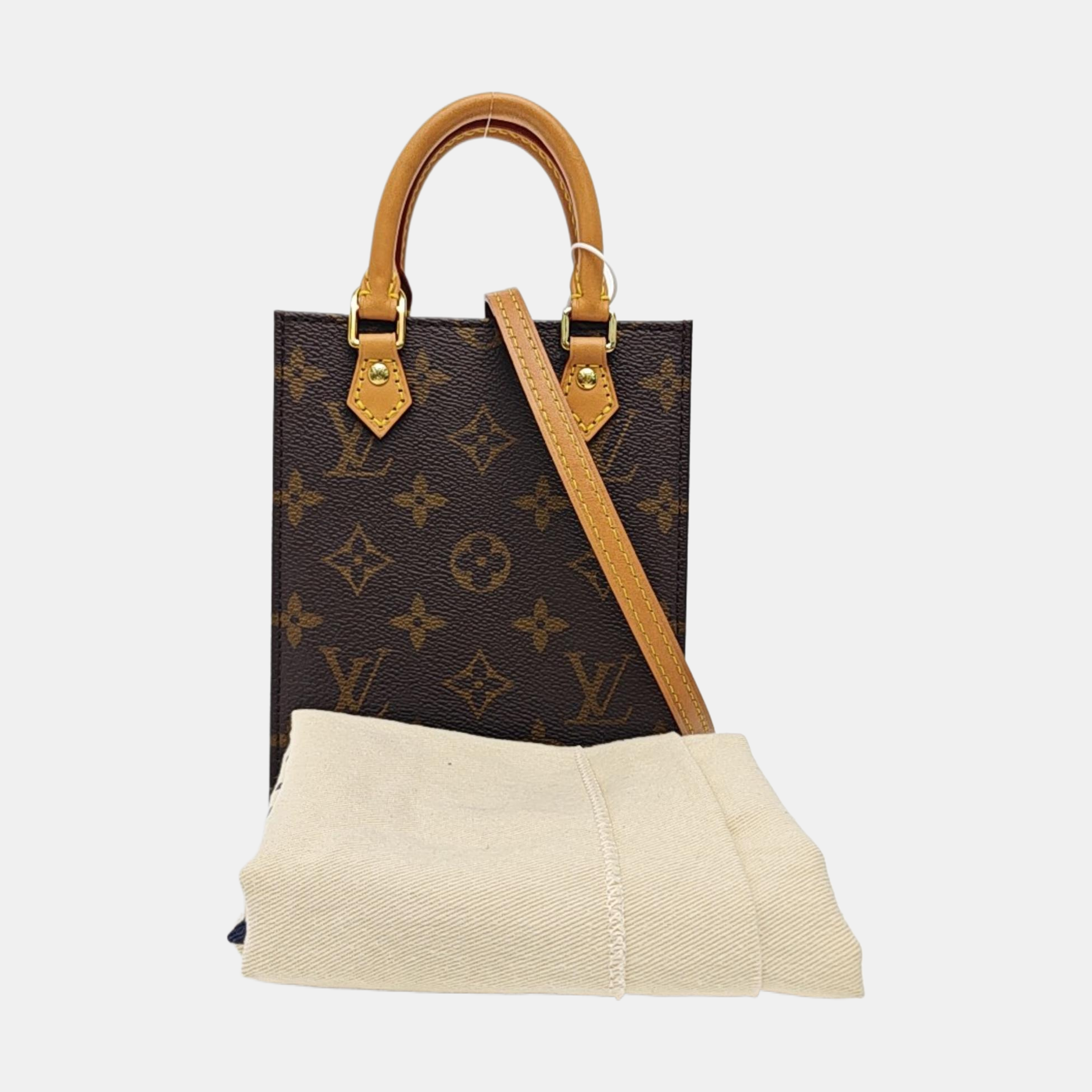 SAC PLAT Mini Monogram Coated Canvas Brown