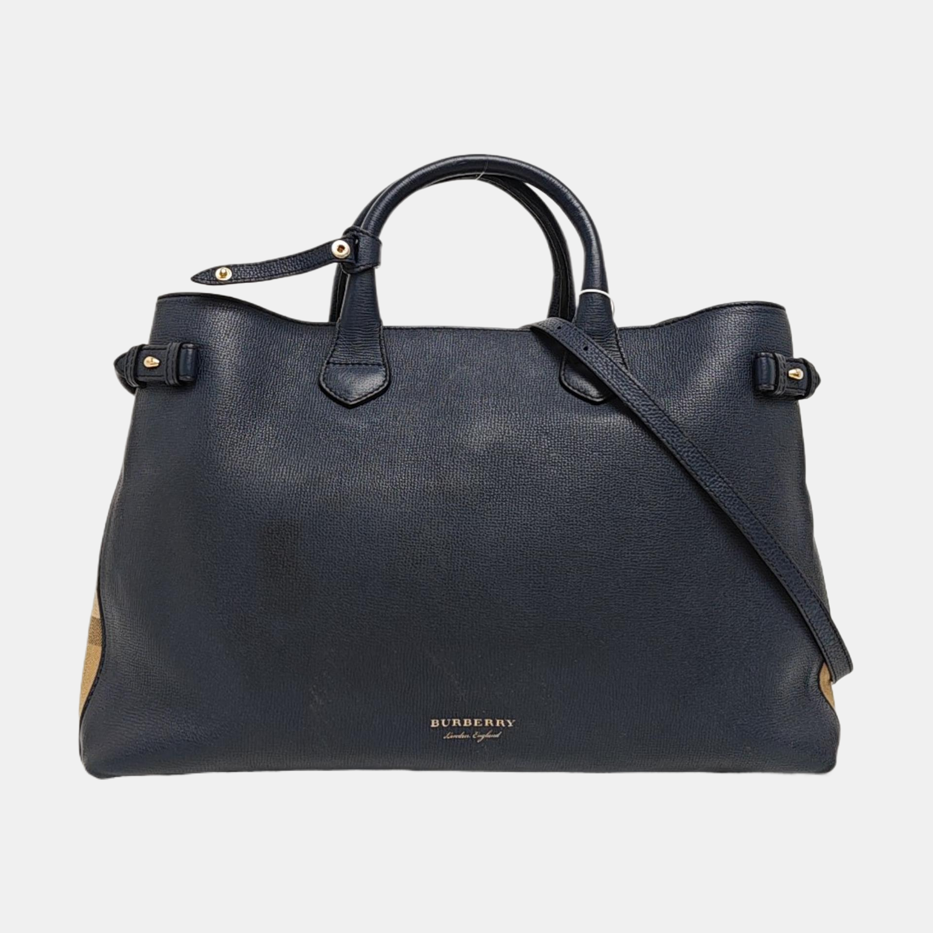 The Banner Large Calfskin Blue