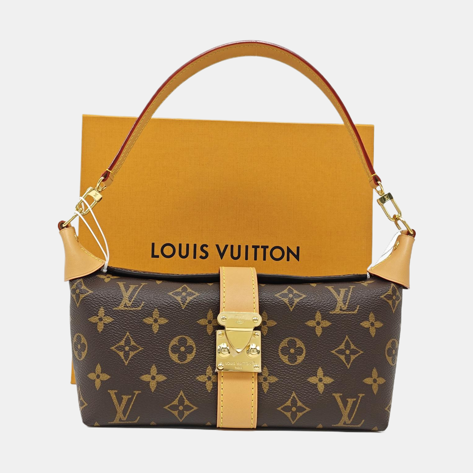 Pochette Mia Monogram Coated Canvas Brown