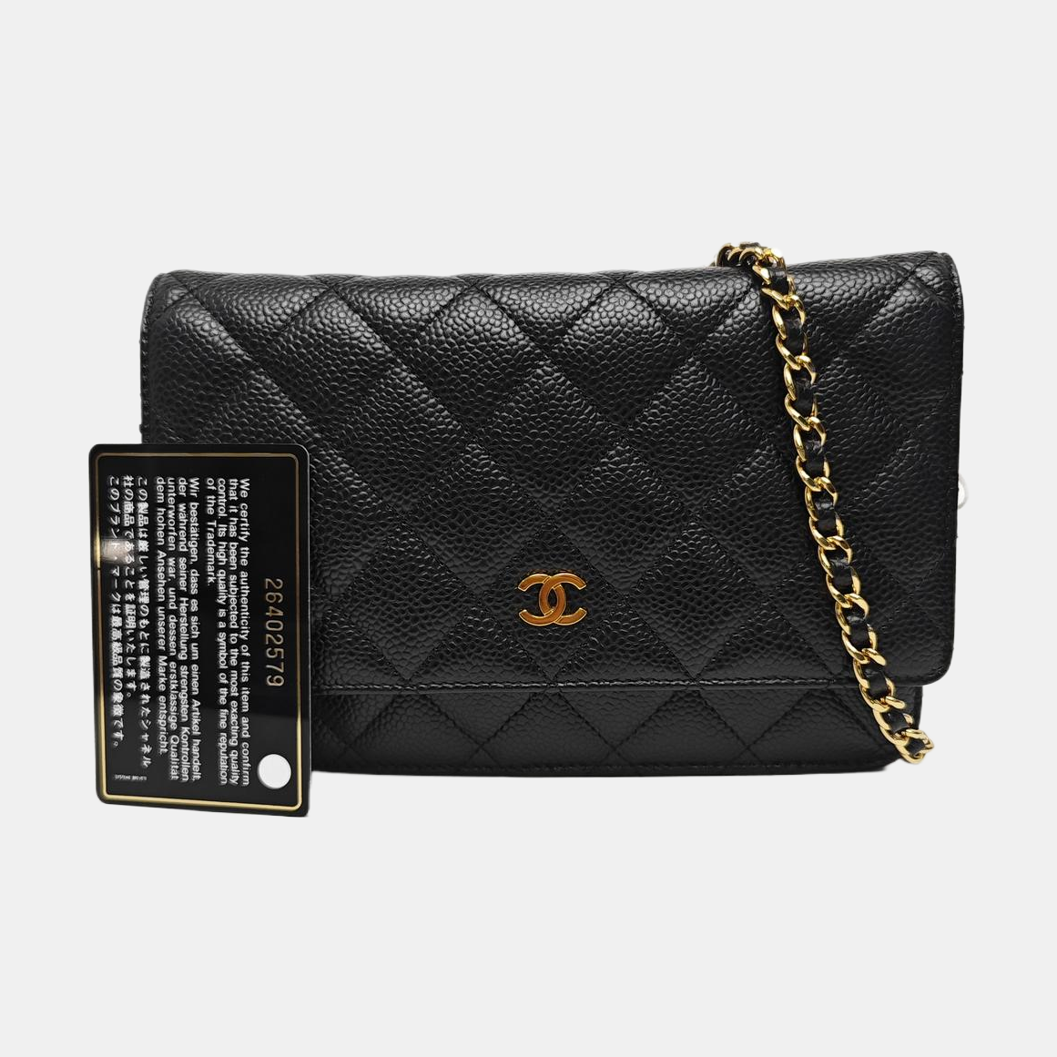 WOC Quilted Grained Calfskin Black