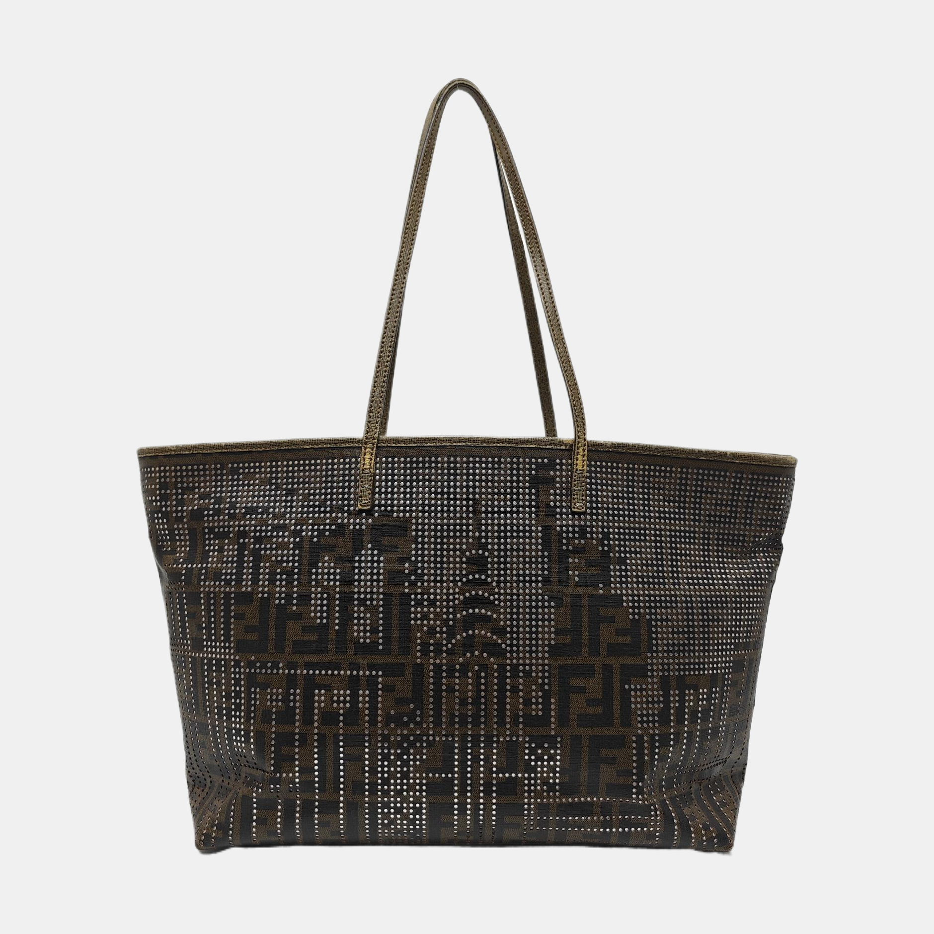 Coated Canvas Tote Bag Brown