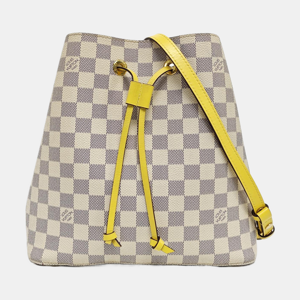 NÉONOÉ MM Damier Azur Coated Canvas White