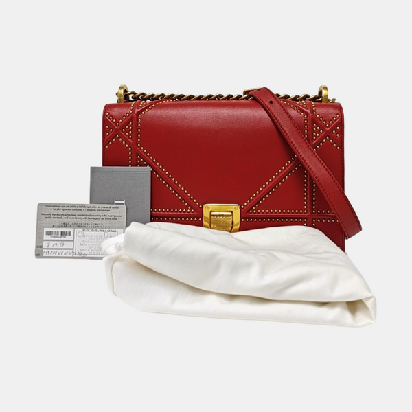 Authenticated pre-owned  Diorama Medium Lambskin Red - Shoulder Bag at Looply