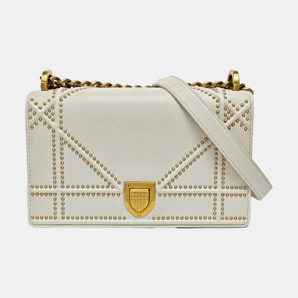 Diorama Small Cannage Calfskin White