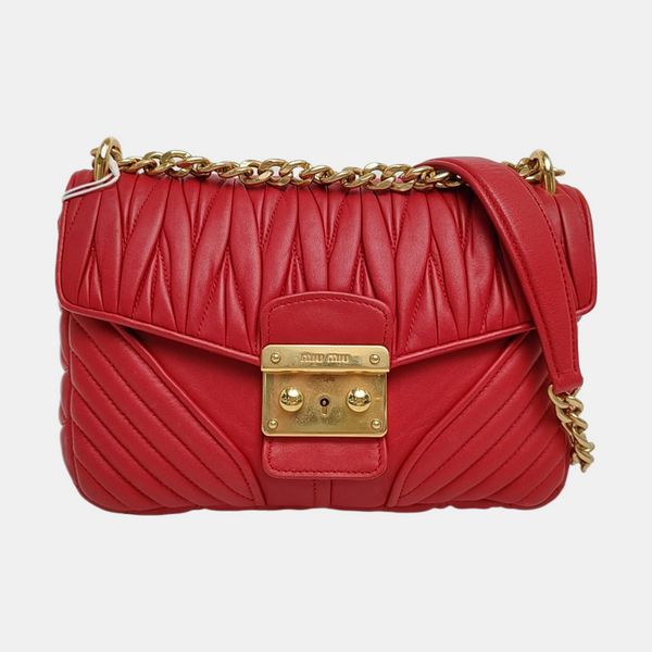 Miu Confidential Quilted Lambskin Red