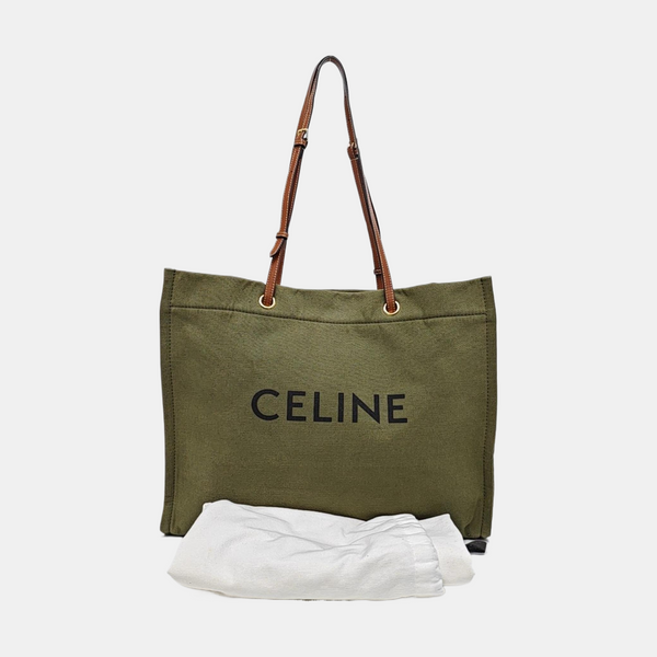 Authenticated pre-owned  CABAS CELINE Fabric Green - Tote Bag at Looply