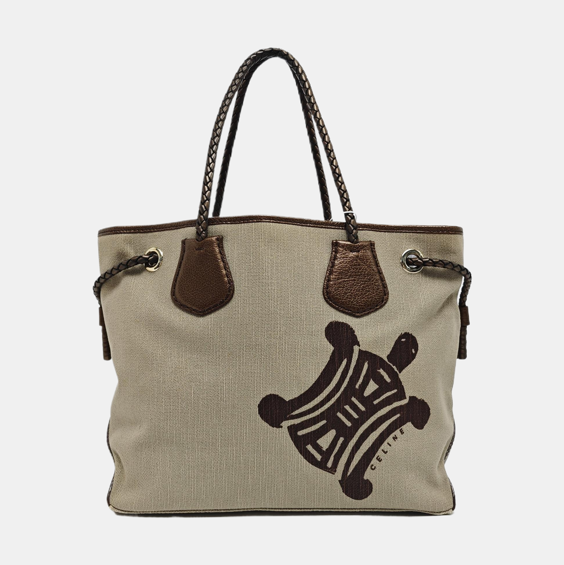 Canvas Top Handle Bag Beige