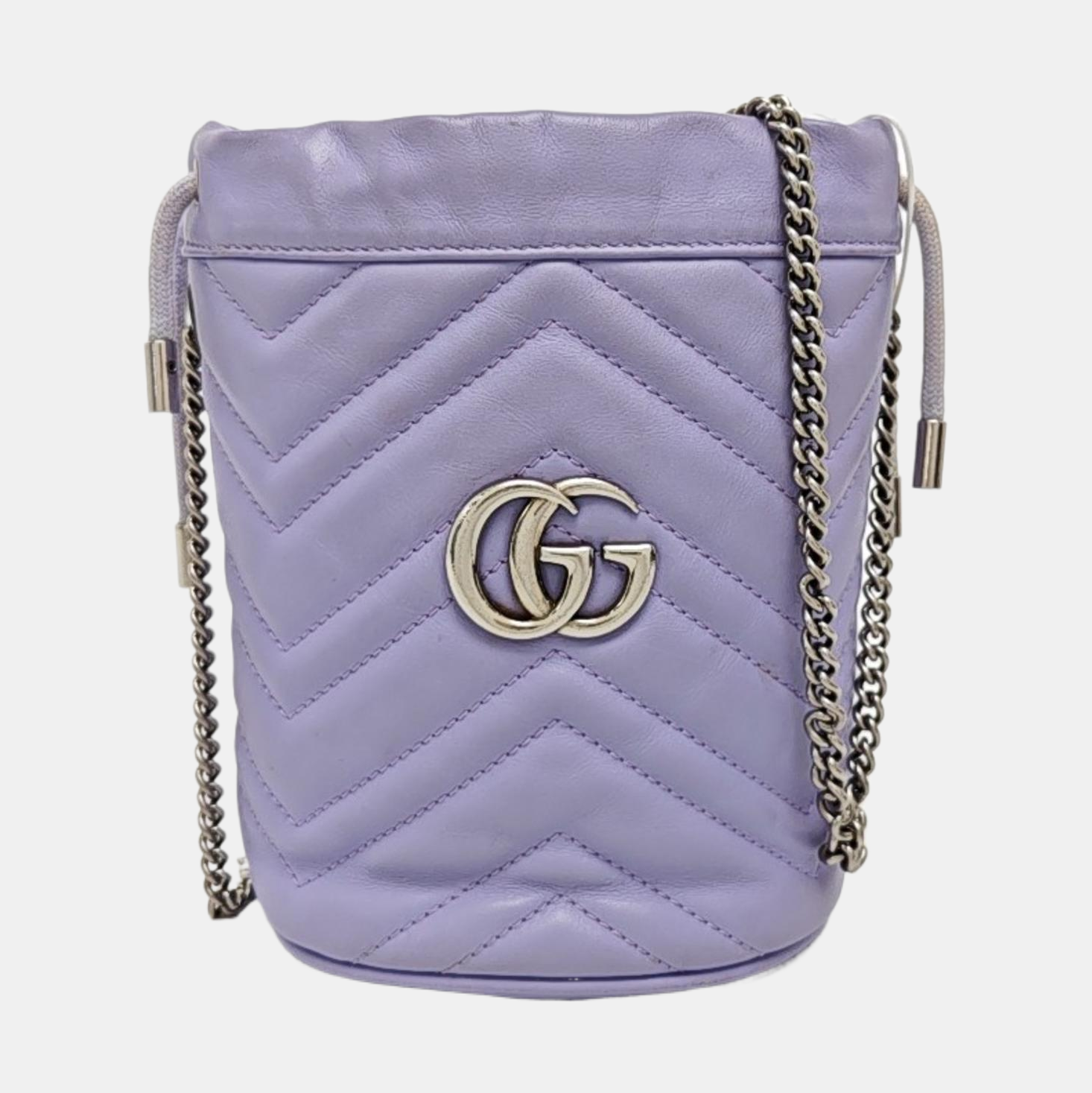 GG Marmont Mini Quilted Calfskin Purple