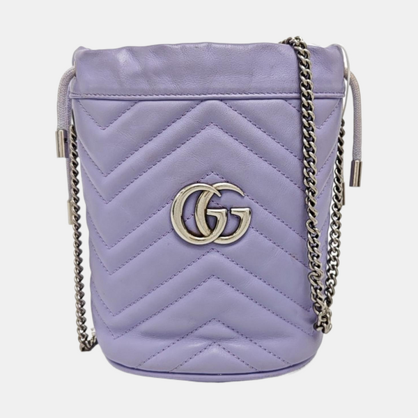 GG Marmont Mini Quilted Calfskin Purple
