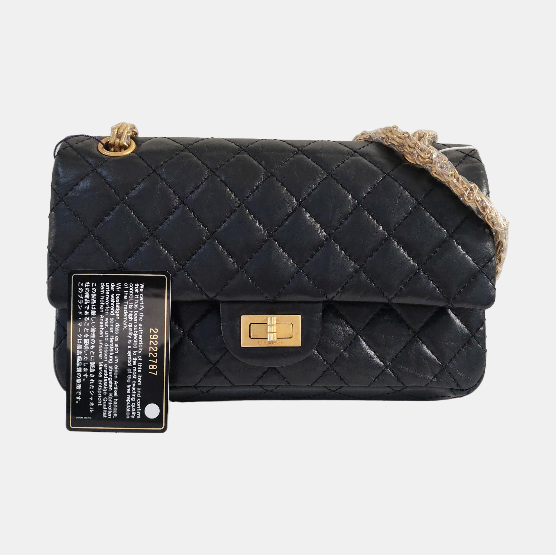 2.55 225 (small) Quilted Calfskin Black