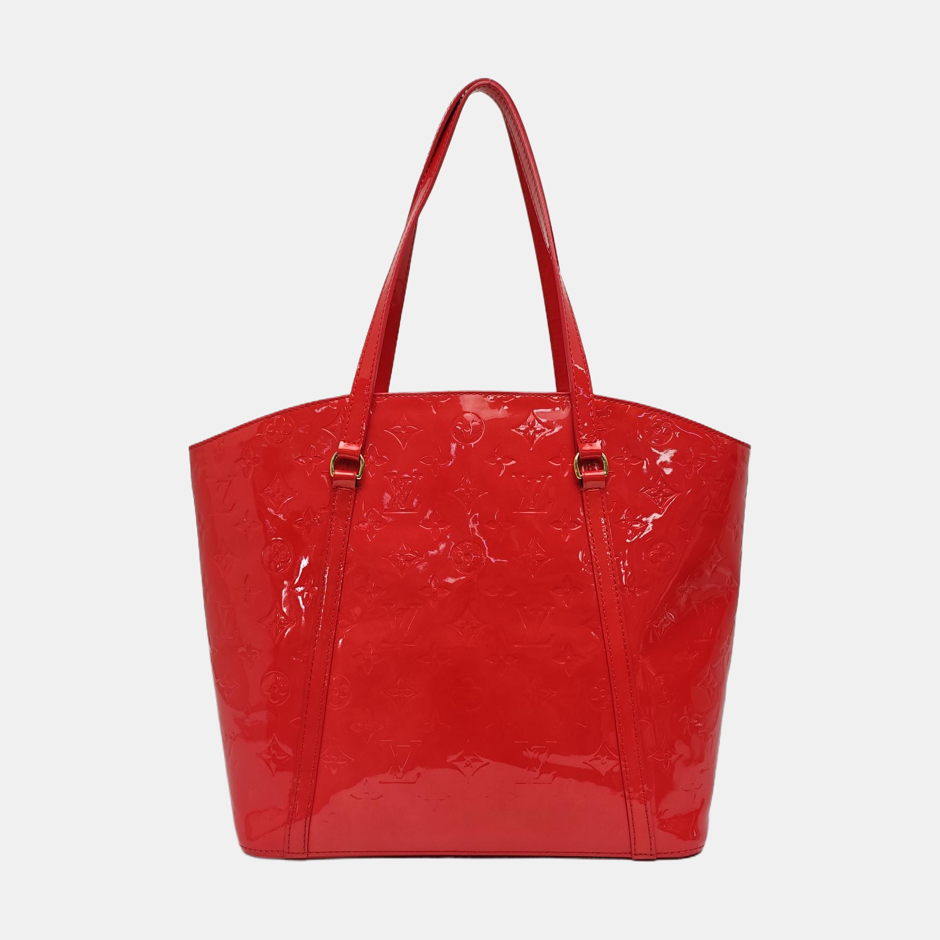 Monogram Patent Leather Tote Bag Red