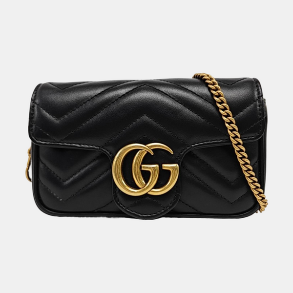 GG Marmont Mini Quilted Calfskin Black
