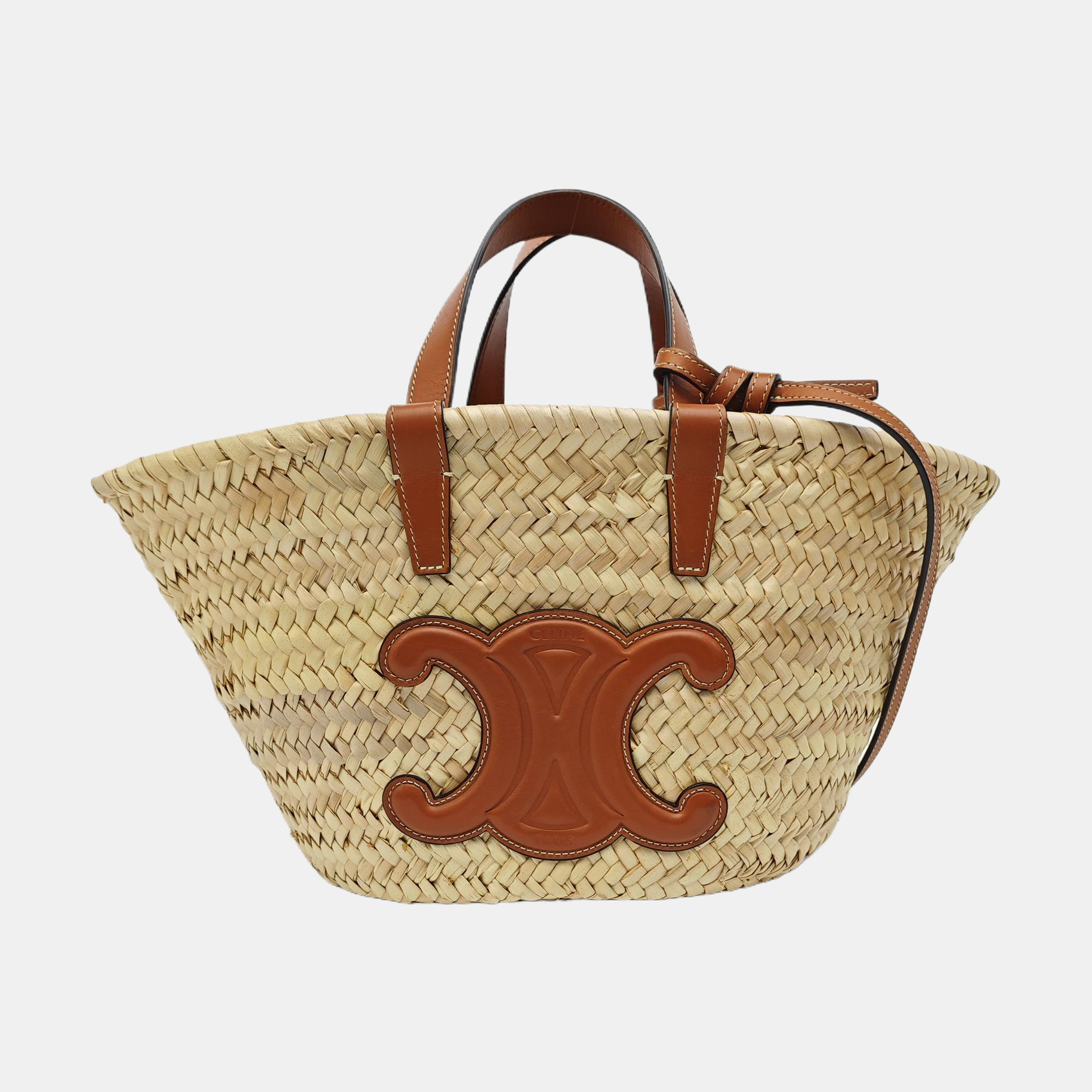 TEEN TRIOMPHE CELINE CLASSIC Medium Straw Beige