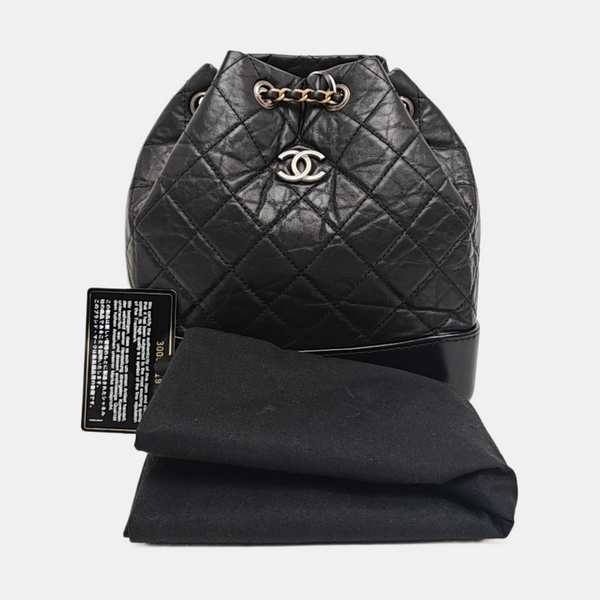 GABRIELLE Small Quilted Calfskin Black