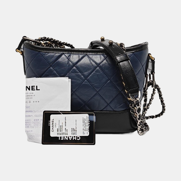 Authenticated pre-owned  GABRIELLE Small Quilted Calfskin Blue - Shoulder Bag at Looply