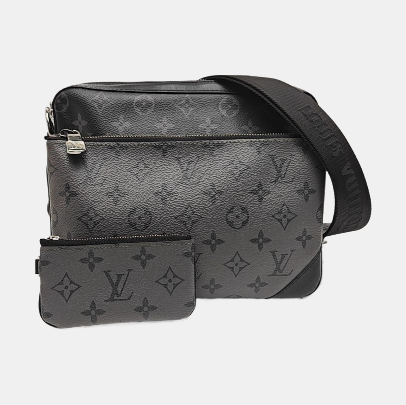 TRIO Monogram Coated Canvas Gray