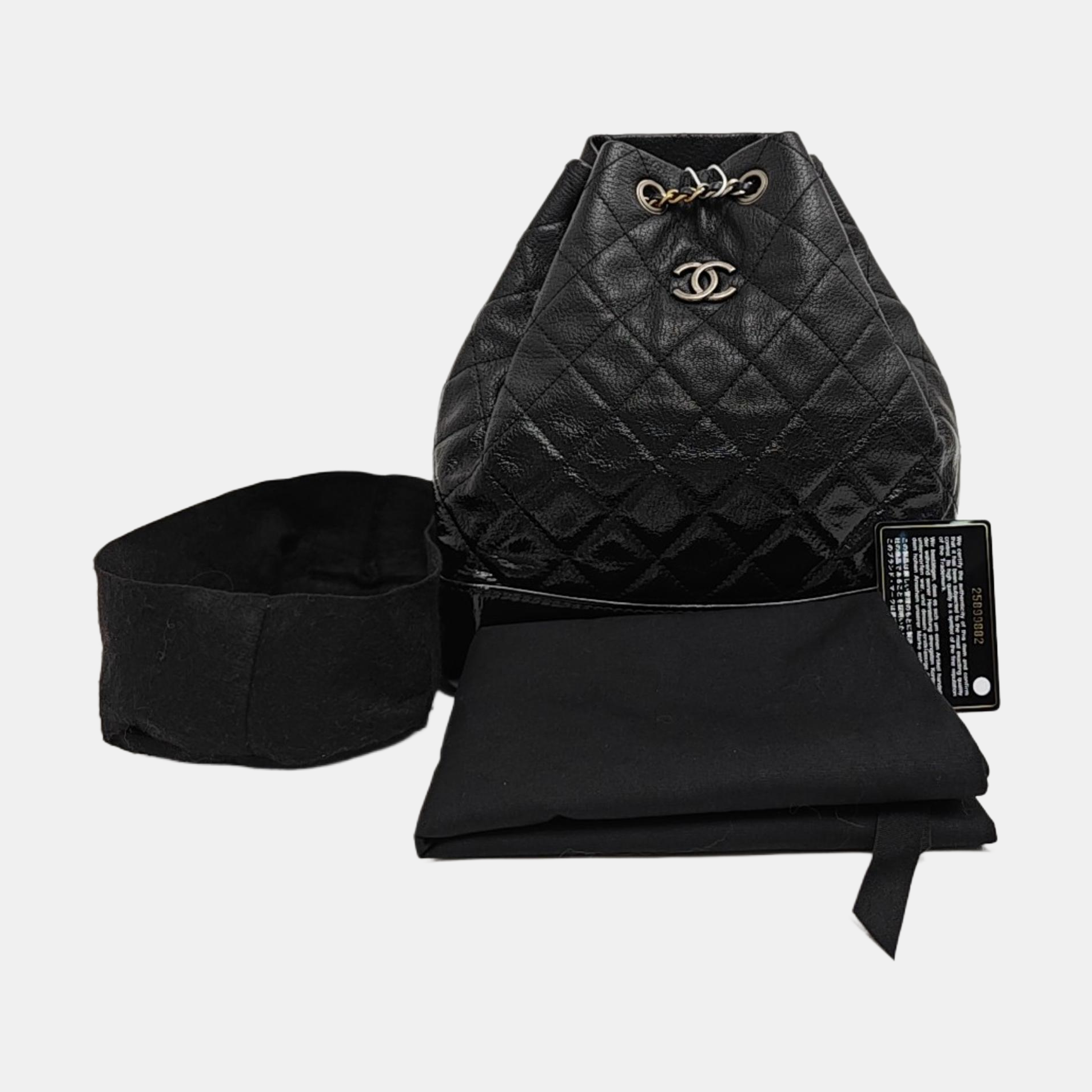 GABRIELLE Small Quilted Lambskin Black