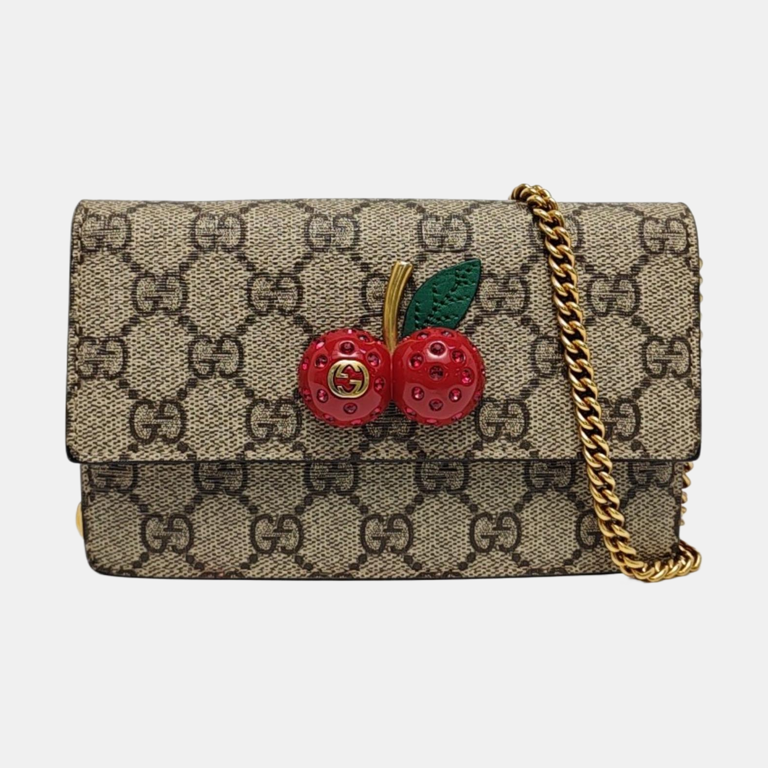 GG Supreme Mini Monogram Coated Canvas Beige