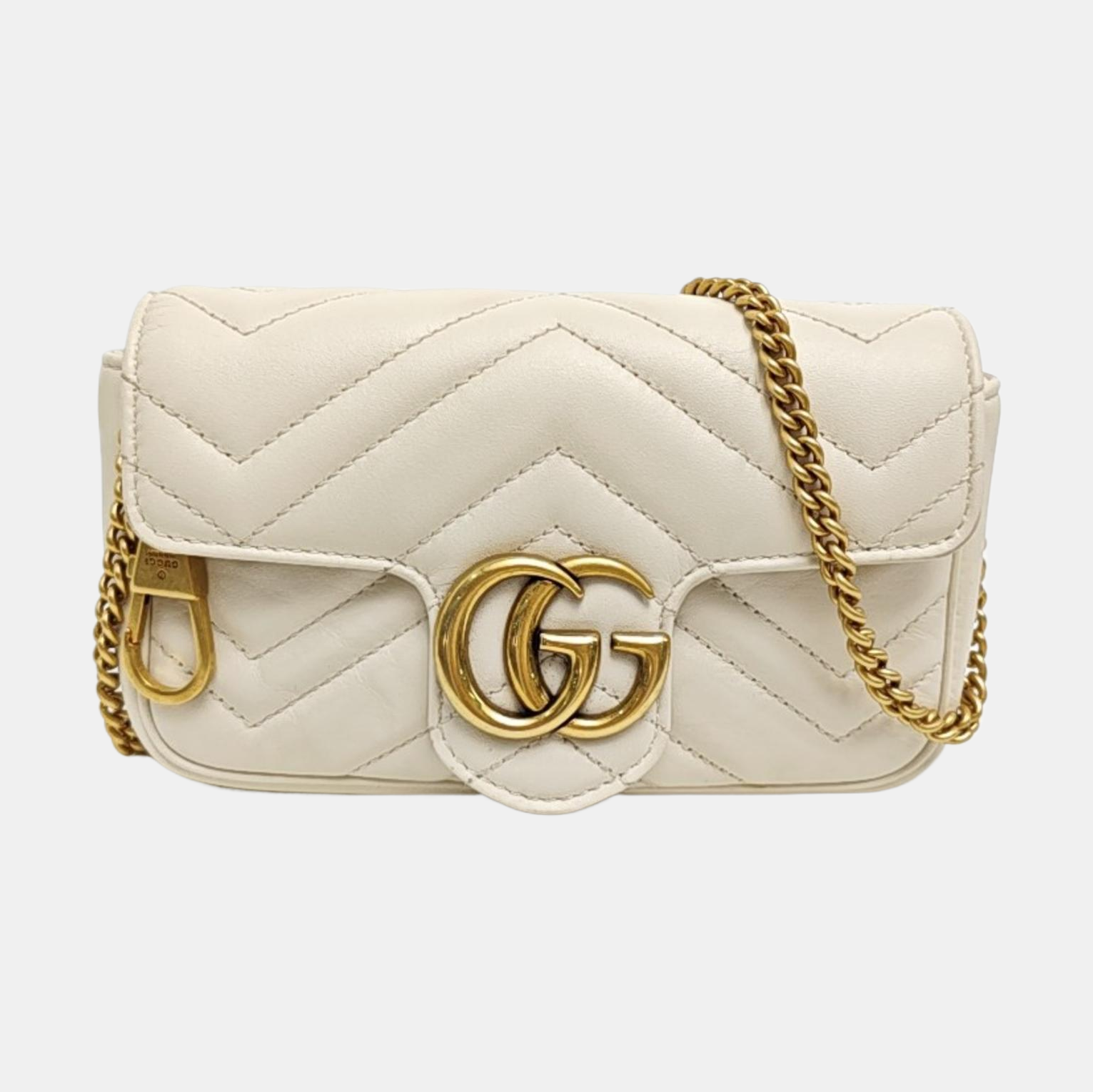 GG Marmont Mini Quilted Calfskin White