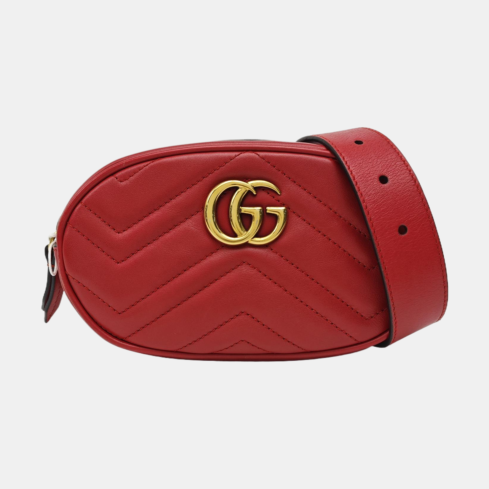 GG Marmont Super Mini Quilted Calfskin Red