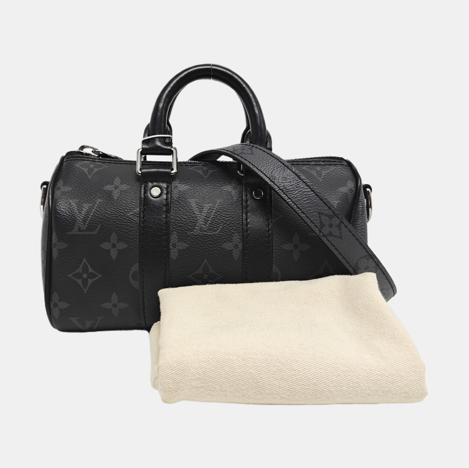 KEEPALL Mini Monogram Coated Canvas Black