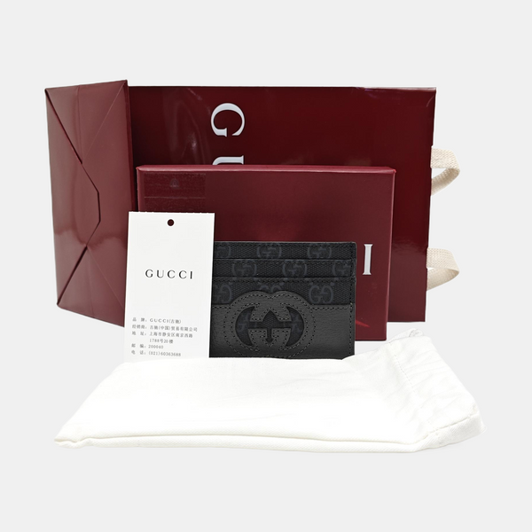 Monogram Coated Canvas Card Holder Black