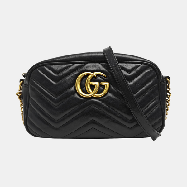 GG Marmont Small Quilted Calfskin Black