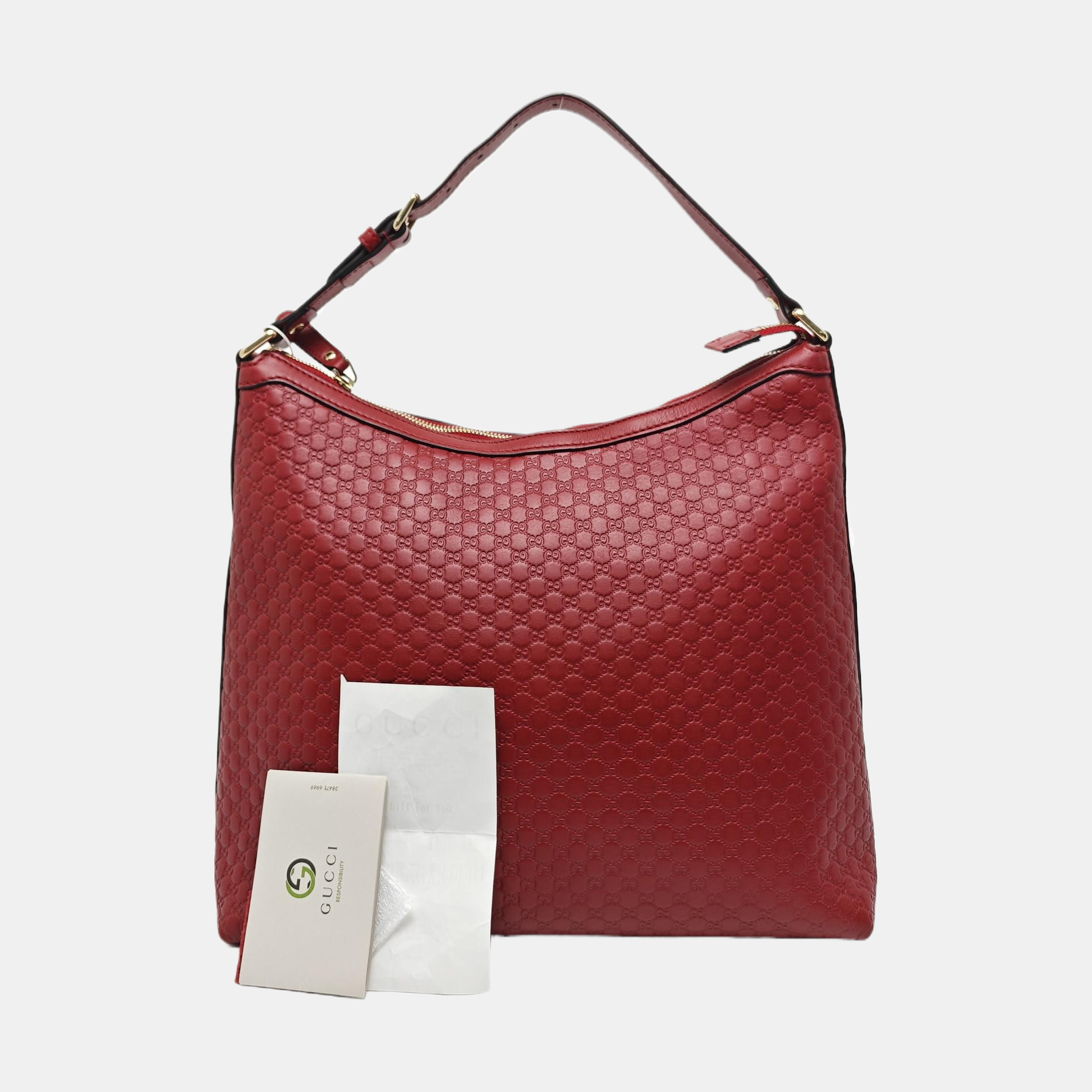 Monogram Calfskin Top Handle Bag Red